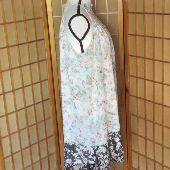 Kaari Blue Dress Halter Style Floral Dress - Picture 2 of 13